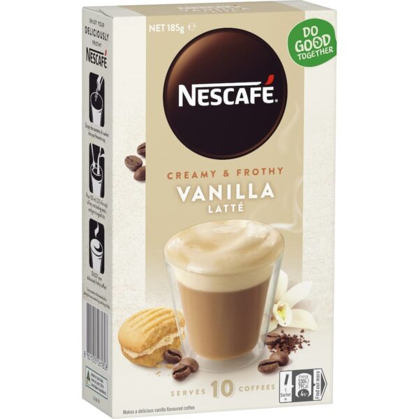 Nescafe Cafe Menu Coffee Sachets Vanilla Latte 10pack - Image 2