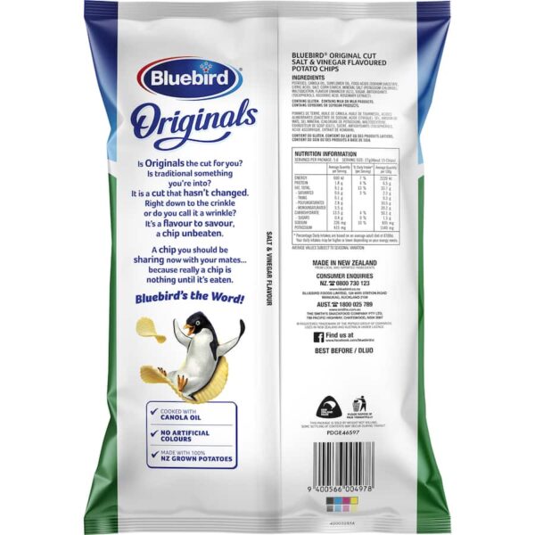 Bluebird Originals Chips Salt & Vinegar 150g - Image 3
