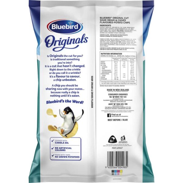 Bluebird Originals Chips Sour Cream & Chives 150g - Image 3