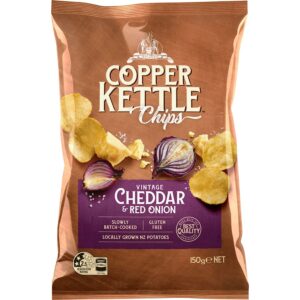 Copper Kettle Potato Chips Vintage Cheddar And Red Onion 150g