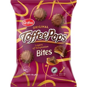Griffins Toffee Pops Chocolate Biscuits Original Bites Bag 150g