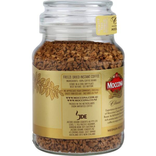 Moccona Classic Instant Freeze Dried Coffee Medium Roast Jar 100g - Image 4