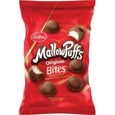Griffins Mallowpuffs Chocolate Biscuits Bites Bag 150g