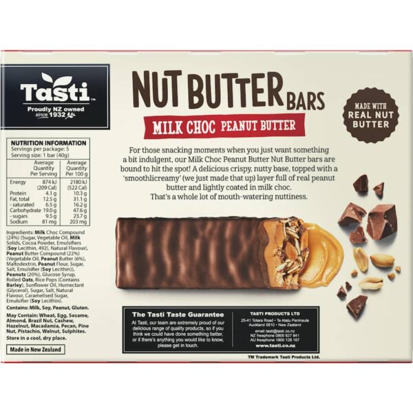 Tasti Chocolate Nut Bar Peanut Butter 5pk 200g - Image 4