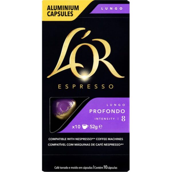 L'or Espresso Coffee Capsules Lungo Profondo Intensity 8