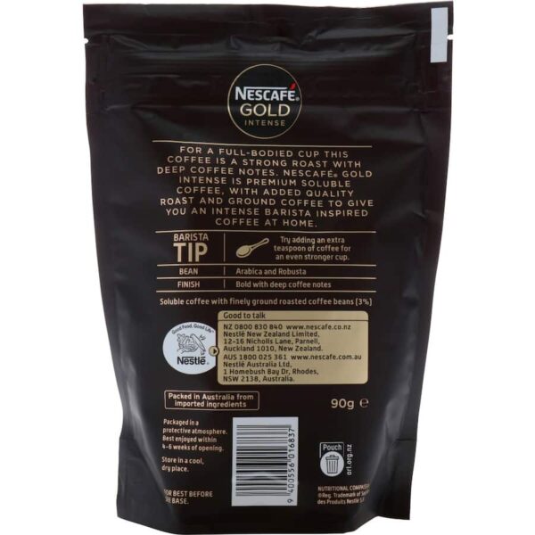 Nescafe Gold Instant Coffee Intense Refill 90g - Image 3