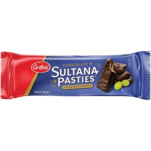 Griffins Pasties Chocolate Biscuits Sultana Pkt 185g