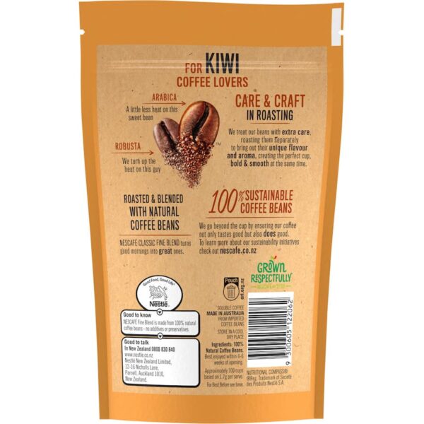 Nescafe Instant Coffee Classic Fine Blend Resealable pouch 170g - Image 3