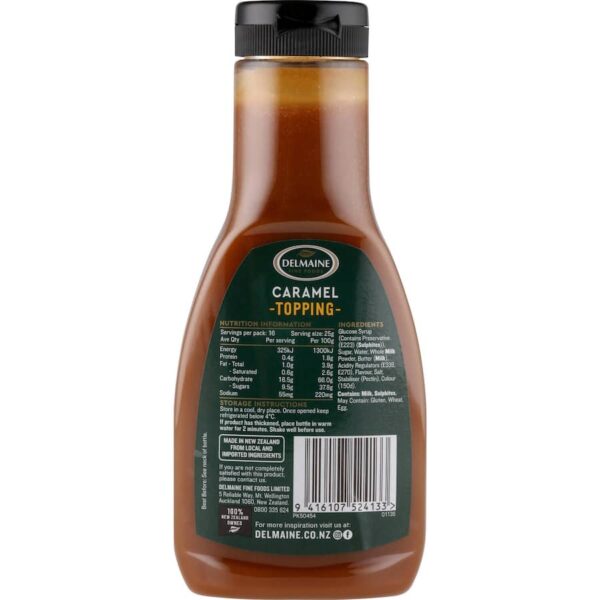 Delmaine Topping Caramel Bottle 400g - Image 4