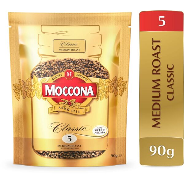 Moccona Classic Instant Freeze Dried Coffee Medium Roast Refill 90g - Image 3