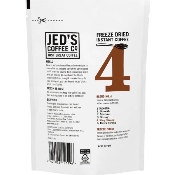 Jed's Instant Freeze Dried Coffee #4 Very Strong Refill 90g - Image 2