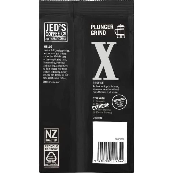 Jed's Plunger Grind Coffee X Extreme 200g - Image 3